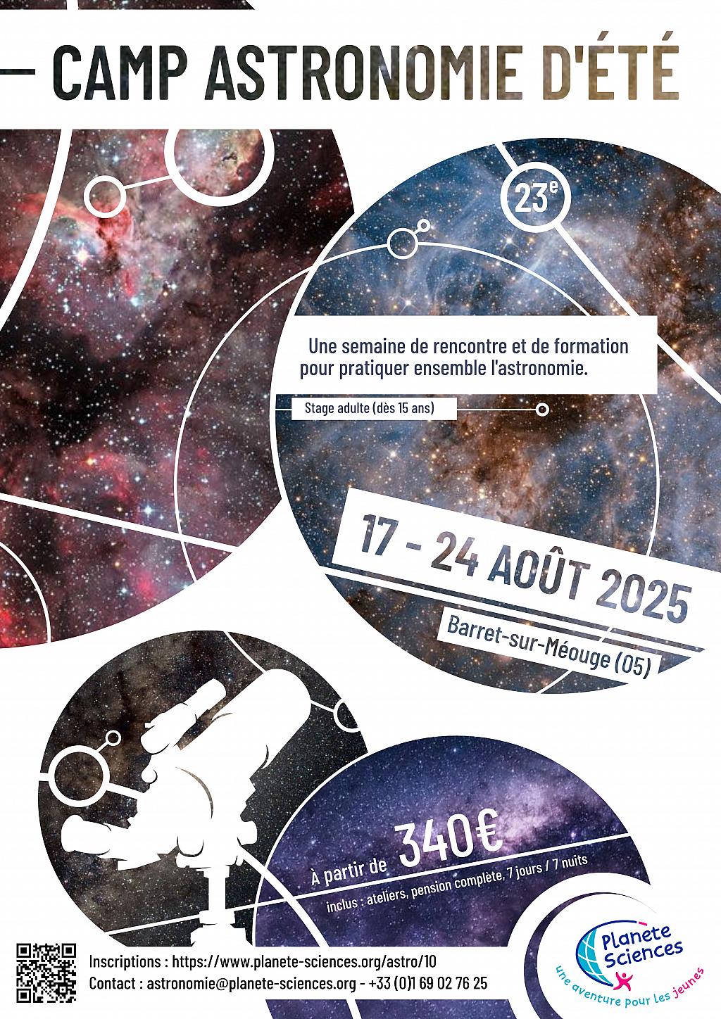 Affiche camp astronomie d'été